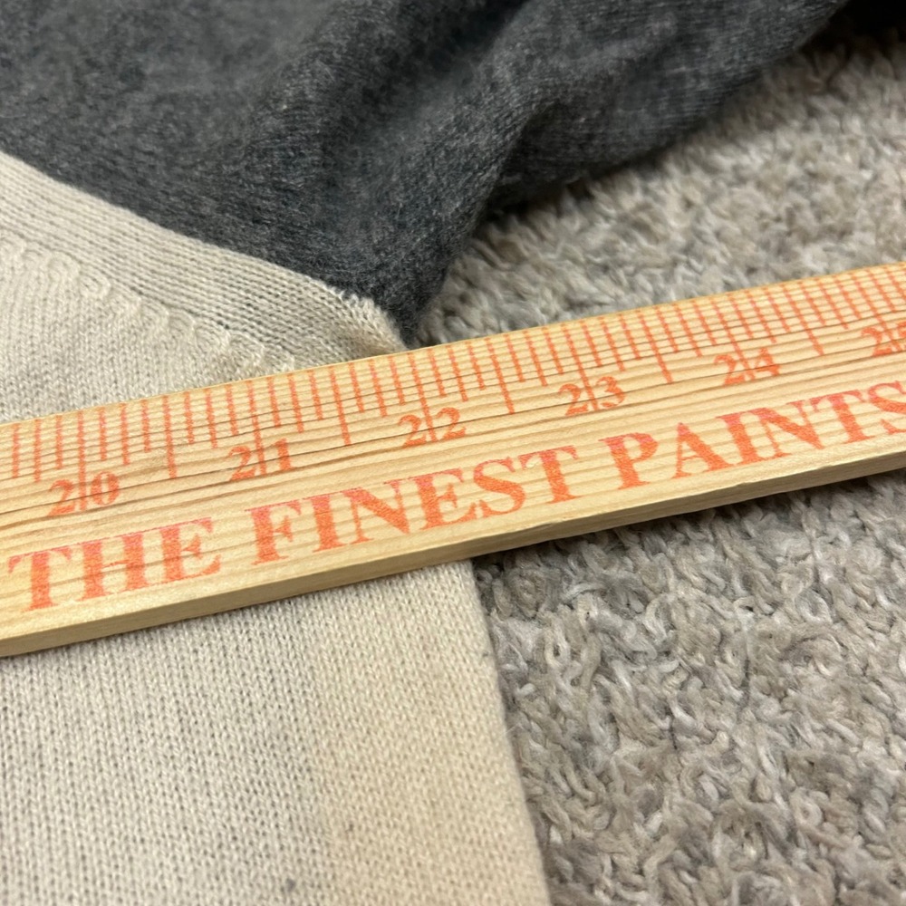 Ann Taylor Cashmere Sweater XL Grey Cream Colorblock Raglan Crew Neck - Picture 4 of 8